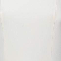 Pre Owned Versace Cream Knit Rose Gold Medusa Button Detail Sleeveless Fitted Dress M