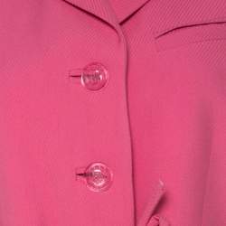 Pre Owned Gianni Versace Pink Silk Vintage Long Jacket & Skirt Suit M