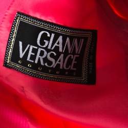 Pre Owned Gianni Versace Pink Silk Vintage Long Jacket & Skirt Suit M