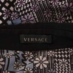 مملوكة مسبقًا Versace Multicolor Abstract Printed Silk Long Sleeve Shirt S