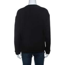 مملوكة مسبقًا Versace Black Medusa Embellished Wool Sweatshirt M