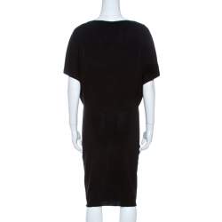 مملوكة مسبقًا Versace Black Wool Sleeve Button Detail Sweater Dress M
