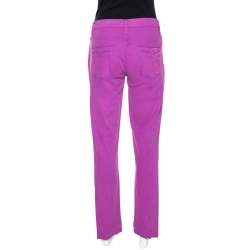 Versace Collection Purple Cotton Embroidered Pocket Detail Jeans M