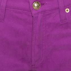 Versace Collection Purple Cotton Embroidered Pocket Detail Jeans M