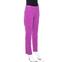Versace Collection Purple Cotton Embroidered Pocket Detail Jeans M