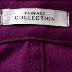 Versace Collection Purple Cotton Embroidered Pocket Detail Jeans M