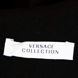 Pre Owned Versace Collection Black Knit Shoulder Zip Detail Sleeveless Dress S