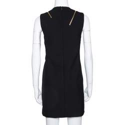 Pre Owned Versace Collection Black Knit Shoulder Zip Detail Sleeveless Dress S