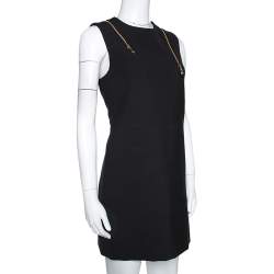 Pre Owned Versace Collection Black Knit Shoulder Zip Detail Sleeveless Dress S