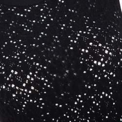 مملوكة مسبقًا Versace Black Perforated Knit Sleeveless Crew Neck Top M