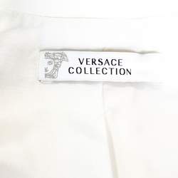 Pre Owned Versace Collection Off White Pleat Detail Blazer M