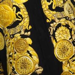 مملوكة مسبقًا Versace Black Medusa Gold Chain Print Silk Shirt S