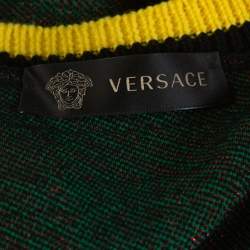 Pre Owned Versace Green Wool Tartan Pattern Sleeveless Sweater Vest S
