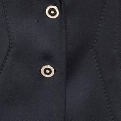 Pre Owned Versace Black Wool Medusa Chain Detail Tailored Blazer M