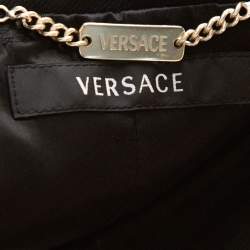 Pre Owned Versace Black Wool Medusa Chain Detail Tailored Blazer M