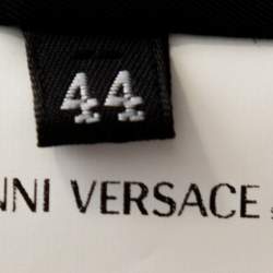 Pre Owned Versace Black Wool Medusa Chain Detail Tailored Blazer M