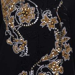 Pre Owned Versace Black & Gold Medusa Embellished Jersey T-Shirt XL
