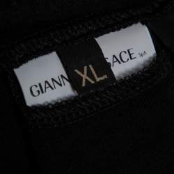 Pre Owned Versace Black & Gold Medusa Embellished Jersey T-Shirt XL