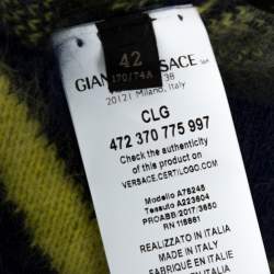 Pre Owned تنورة فيرساتشي مستقيمة تريكو صوف أرغيل كحلية M