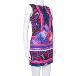 Versace Purple Medusa Print Jersey Shift Dress S