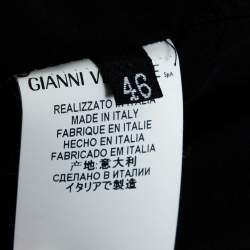 مملوكة مسبقًا Versace Black Silk & Eyelet Lace Sleeveless Sheath Dress L