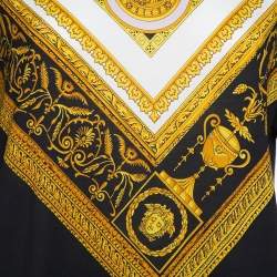 Pre Owned Versace Black Baroque Printed Cotton Crewneck T -Shirt S