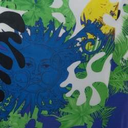 مملوكة مسبقًا فستان فيرساتشي متوسط الطول بلا أكمام مكشكش تريكو متعدد الألوان مقاس وسط (ميديوم)