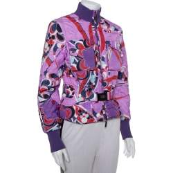 Pre Owned Versace Sport Multicolor Synthetic Quilted Bomber Jacket S