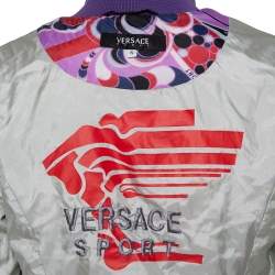Pre Owned Versace Sport Multicolor Synthetic Quilted Bomber Jacket S
