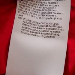 مملوكة مسبقًا Versace Red Cotton Logo Printed Crewneck T-Shirt M