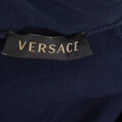 Versace Color Block Knit Long Sleeve High Neck Bodysuit S