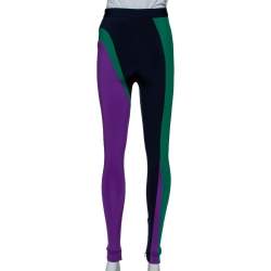 Versace Color Block Knit Zip Front Leggings S
