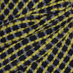 Versace Black & Yellow Wool Open Weave One Shoulder Midi Dress S