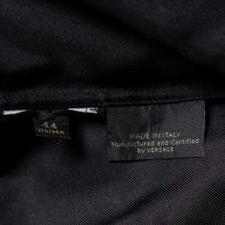 Pre Owned Versace Tribute Black & Gold Embellished Silk Button Front Shirt M