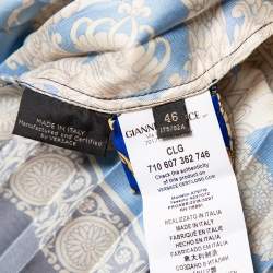 Pre Owned قميص فيرساتشي ميدي طية ساتان طباعة متعدد الألوان مقاس كبير