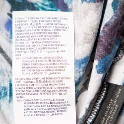 Pre Owned Versace Blue Printed Cotton Oversized Crewneck T-Shirt S