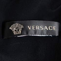 Pre Owned فستان فيرساتشي كريب أسود مزخرف أحجار مقاس صغير (سمول)