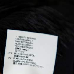 Pre Owned توب قصير فيرساتشي حرير أسود بشراشيب بلا أكمام مقاس صغير - سمول