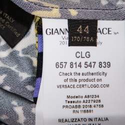 Pre Owned Versace Multicolor Mega Mix Print Crepe Knee Length Skirt M