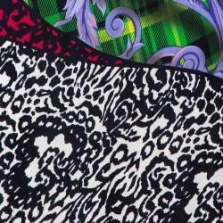 Pre Owned Versace Multicolor Mega Mix Print Crepe Knee Length Skirt M