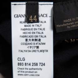 مملوكة مسبقًا توب فيرساتشي ميدوسا صوف أسود بأزرار أمامية مقاس متوسط - ميديوم