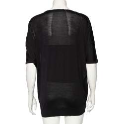 مملوكة مسبقًا توب فيرساتشي ميدوسا صوف أسود بأزرار أمامية مقاس متوسط - ميديوم