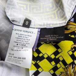 Pre Owned بلوزة فيرساتشي مزخرف حرير مطبوع بروكيد متعدد الألوان مقاس متوسط