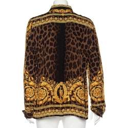 مملوكة مسبقًا Versace Multicolor Baroque Printed Silk Button Front Shirt L