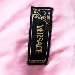 Versace Pink Leather Cross Tie Detailed Biker Jacket S