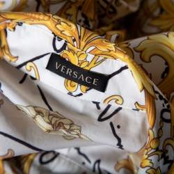 Pre Owned Versace White Baroque Printed Cotton Victorian Sleeve Detail Shirt M