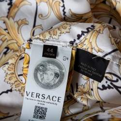 Pre Owned Versace White Baroque Printed Cotton Victorian Sleeve Detail Shirt M