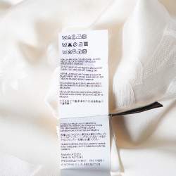 Pre Owned Versace Cream Floral Textured Silk Long Sleeve Blouse S