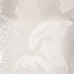 Pre Owned Versace Cream Floral Textured Silk Long Sleeve Blouse S