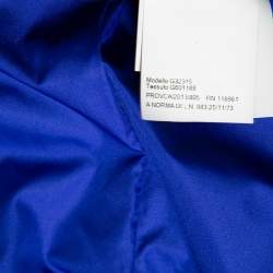 Versace Collection Blue Down Quilted & Fur Trimmed Belted Jacket M
